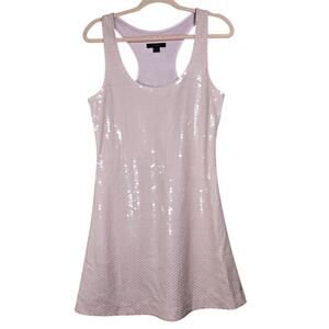 Express Pink Sequin Dress Womens Medium M Racerback Sparkle Party Night Out Mini